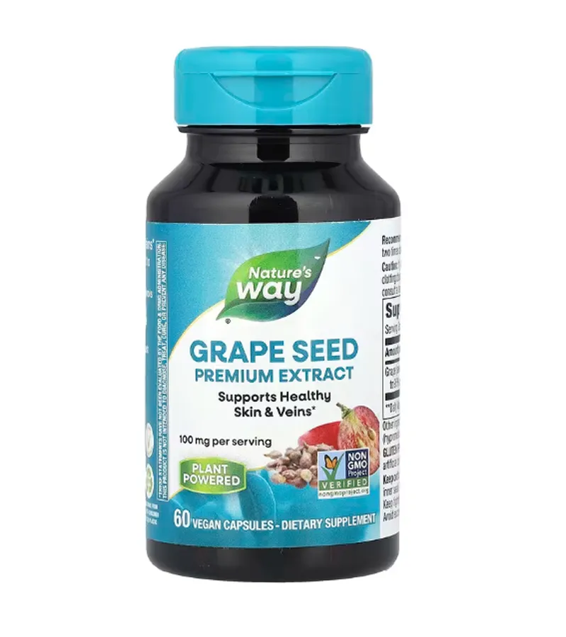 Grape Seed Premium Extract, 100 mg - 60 Vegan Capsules