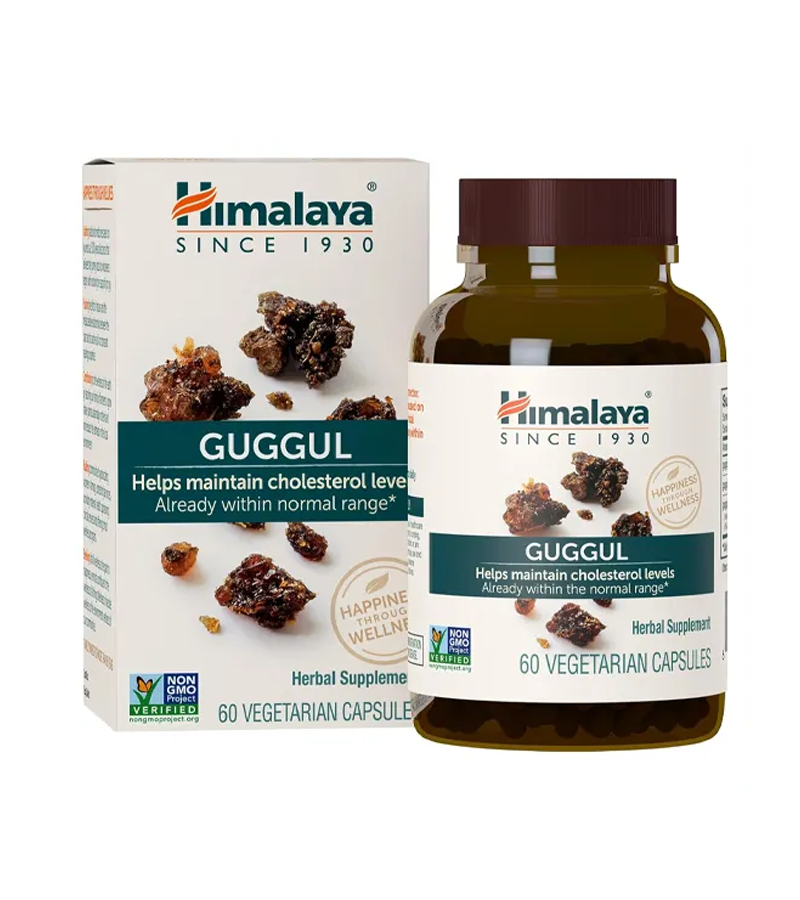 Himalaya Guggul Herbal Supplement, HDL & LDL Support, Liver Health, Liver Cleansing - 60 Capsules