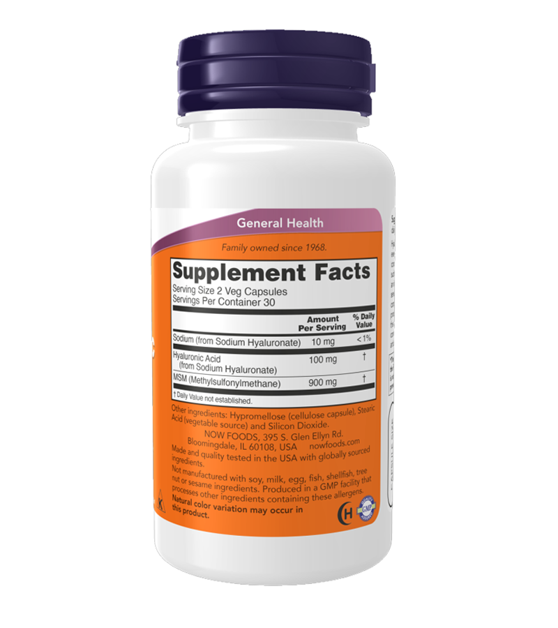 Hyaluronic Acid 50 mg + MSM - 60 Veg Capsules