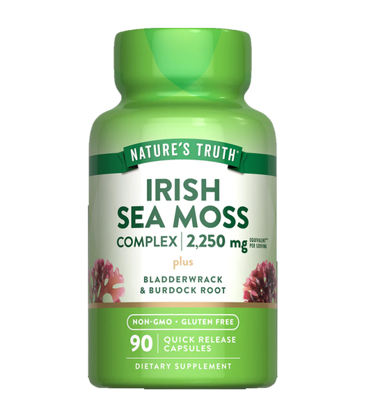 Irish Sea Moss Complex 2,250 mg with Bladderwrack & Burdock Root - 90 Quick Release Capsules