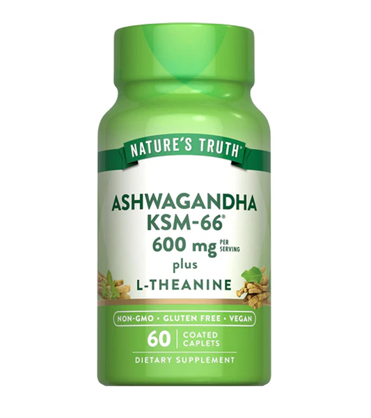 KSM-66 Ashwagandha Plus L-Theanine - 60 Caplets