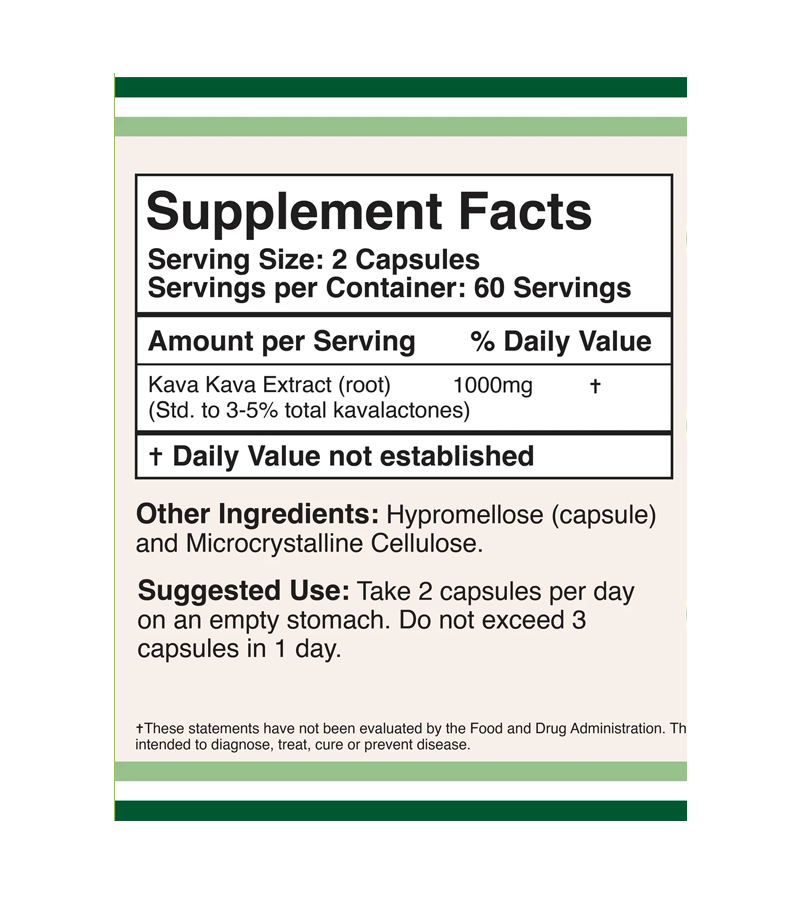 Kava Kava Extract - 120 Capsules