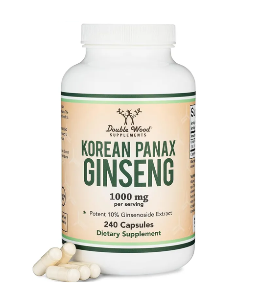 Korean Panax Ginseng 1000mg - 240 Vegan Capsules