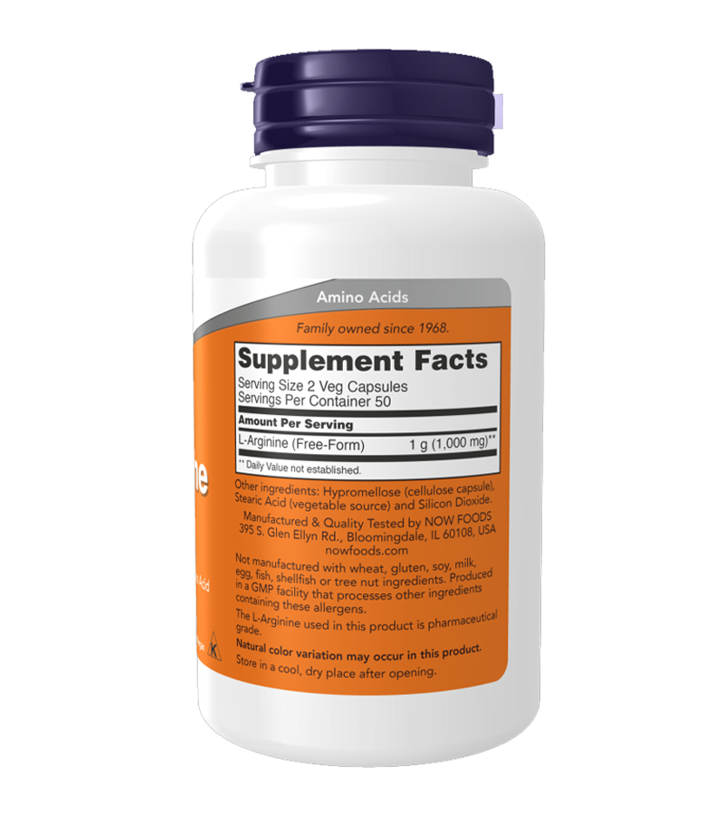 L-Arginine 500 mg - 100 Veg Capsules