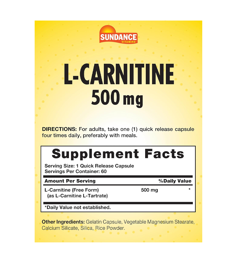 L-Carnitine 500mg - 60 Capsules