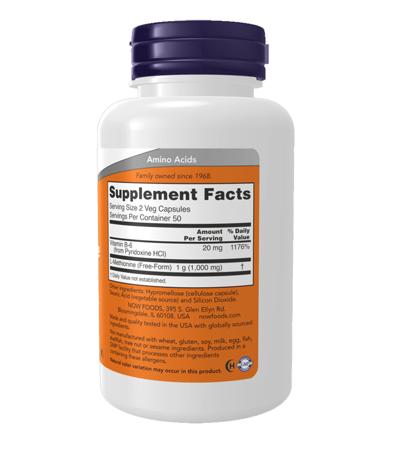 L-Methionine 500 mg - 100 Veg Capsules