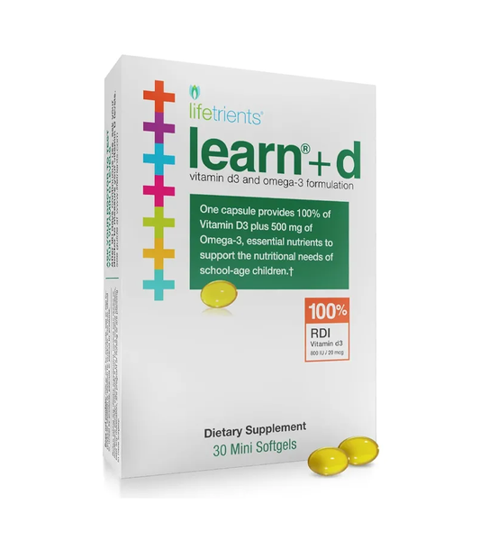 Learn +D - Vitamin D3, Omega 3 - 30 Mini Softgels