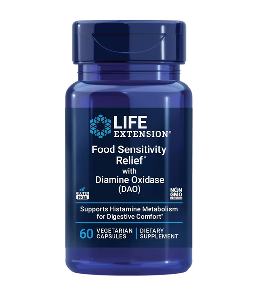 Life Extension Food Sensitivity Relief with Diamine Oxidase (DAO) - 60 veg Capsules