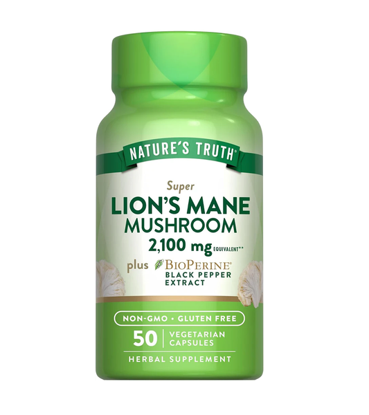 Lion's Mane Mushroom 2,100 mg - 50 Vegetarian Capsules