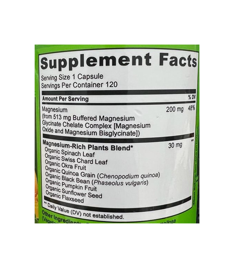 Magnesium Glycinate - 120 veg Capsules