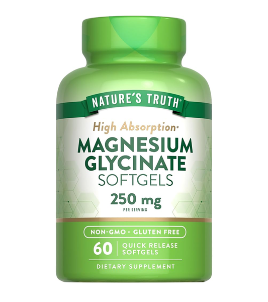 Magnesium Glycinate, High Absorption 250mg - 60 Softgels