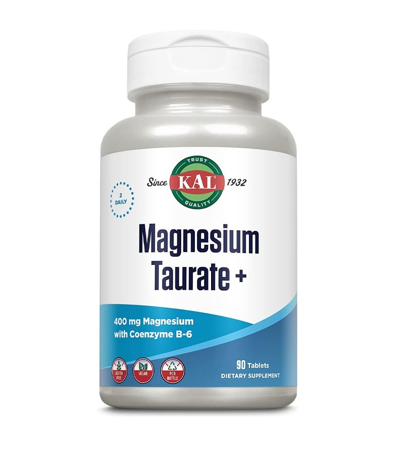 Magnesium Taurate 400mg Plus CoEnzyme Vitamin B6 - 90 Tablets
