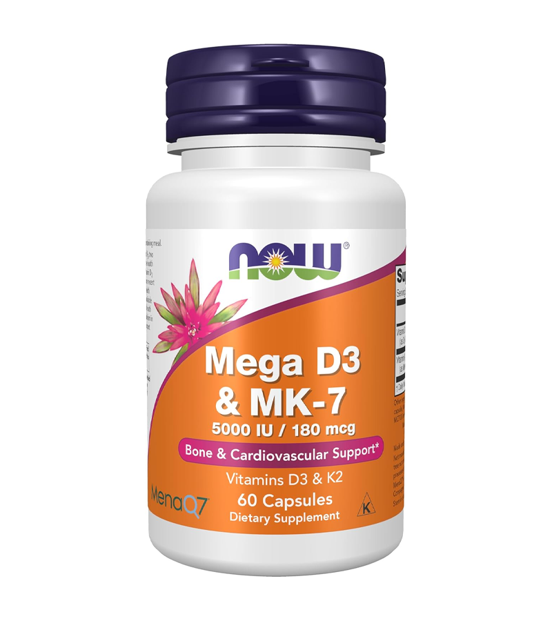 Mega D3 & K2 MK-7, 5000 IU - 180 mcg, 60 Veg Capsules