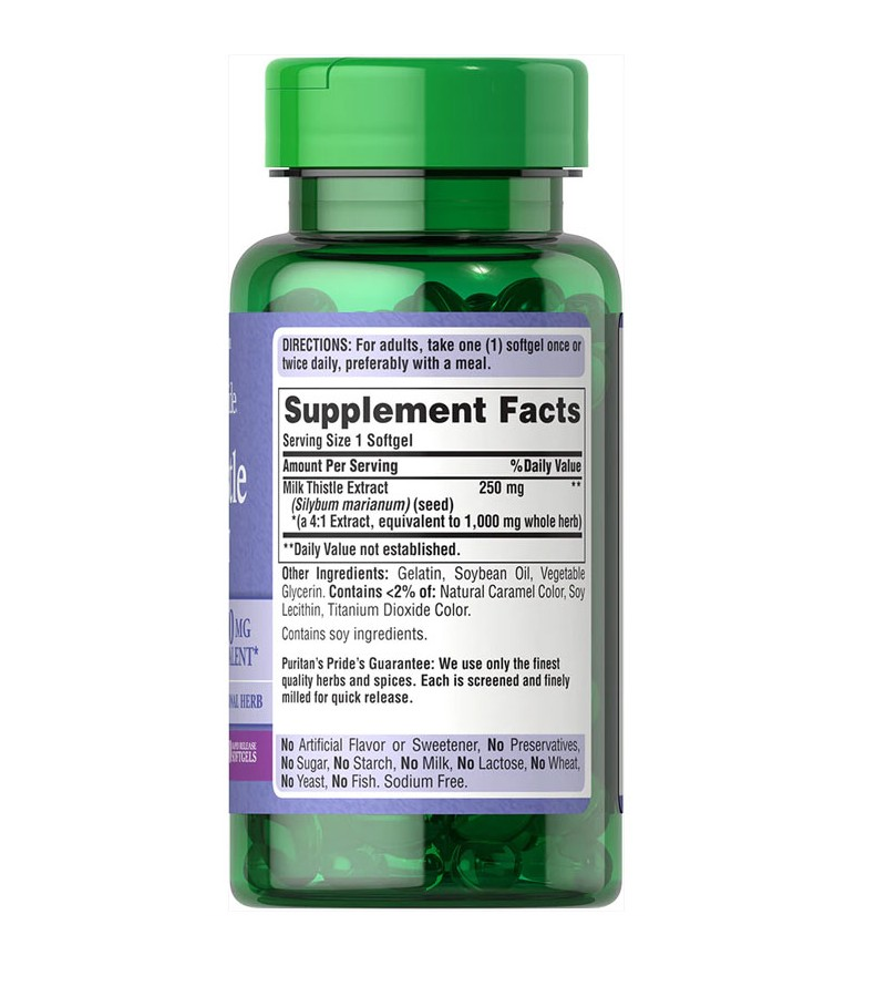 Milk Thistle Extract 1000 mg (Silymarin) - 90 Softgel
