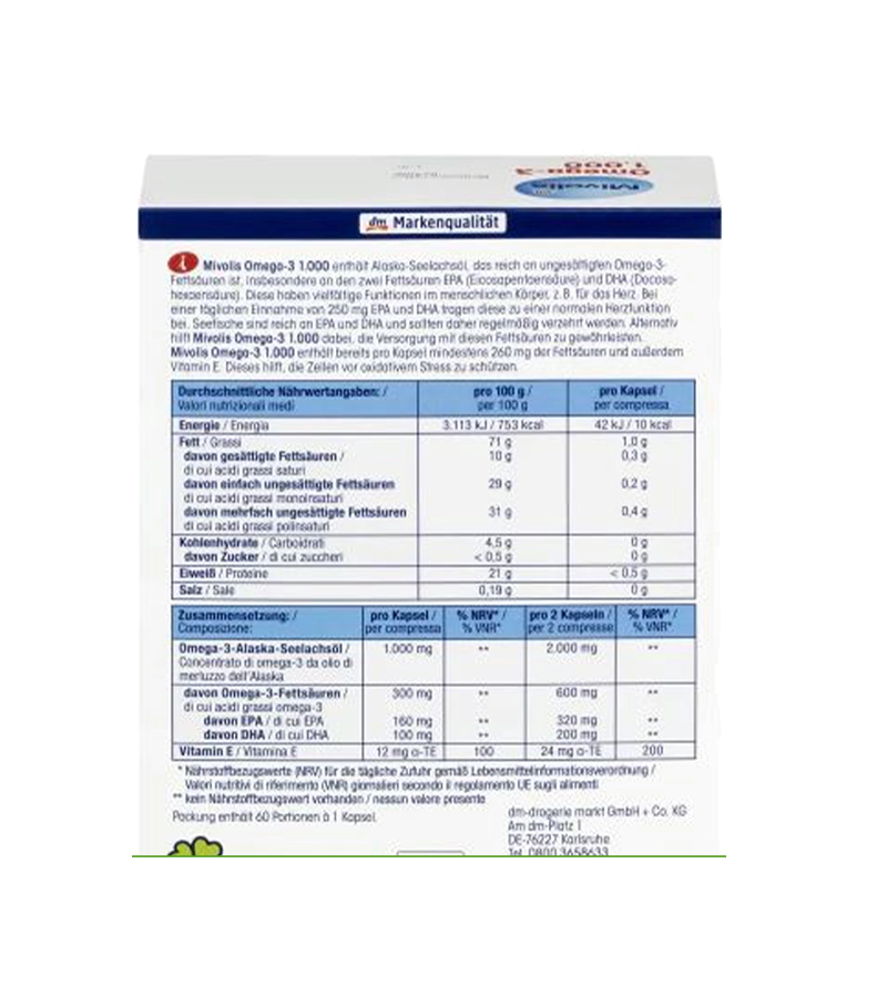 Mivolis Omega-3 1000 mg - 60 capsules