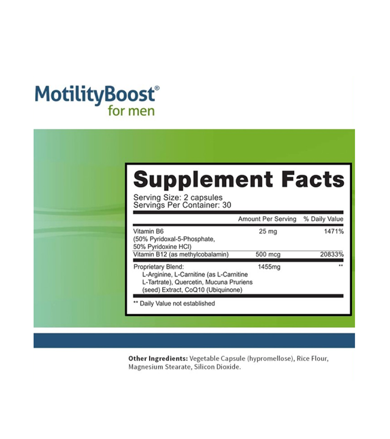 MotilityBoost Sperm Motility Supplement - 60 Capsules