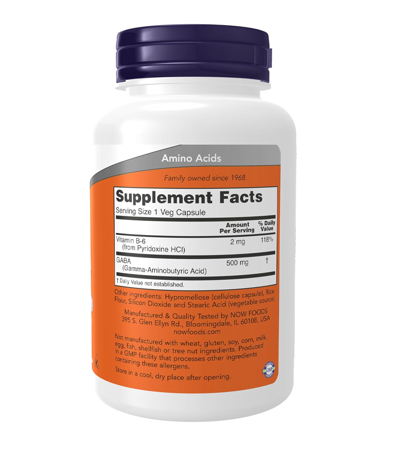 GABA 500 mg- 100 Veg Capsules