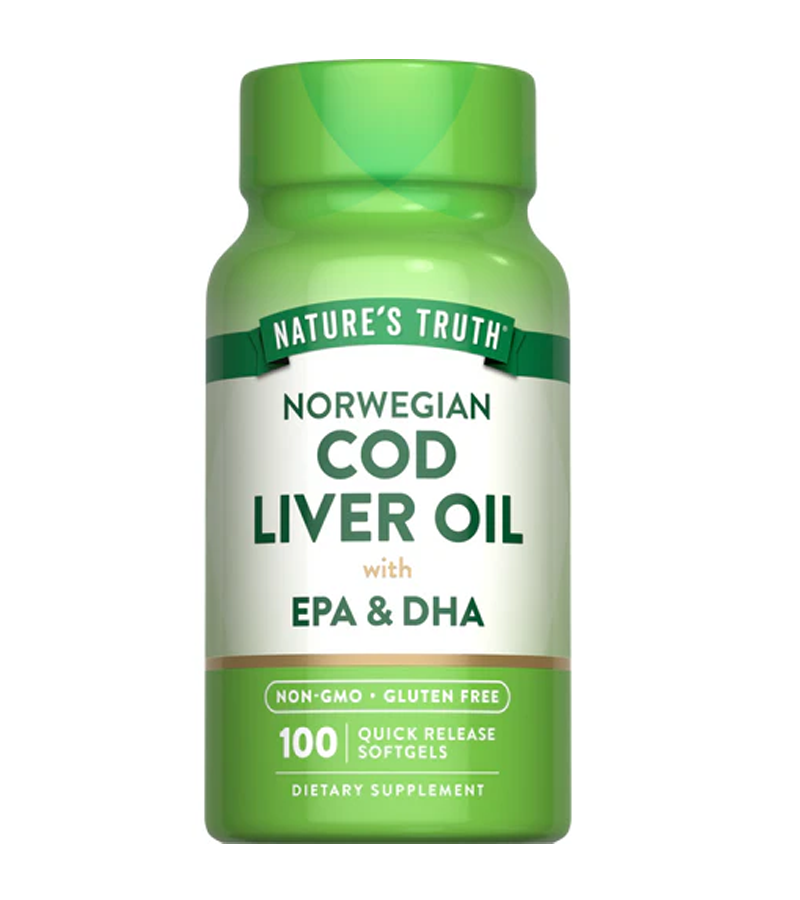 Norwegian Cod Liver Oil with EPA, DHA - 100 Softgels