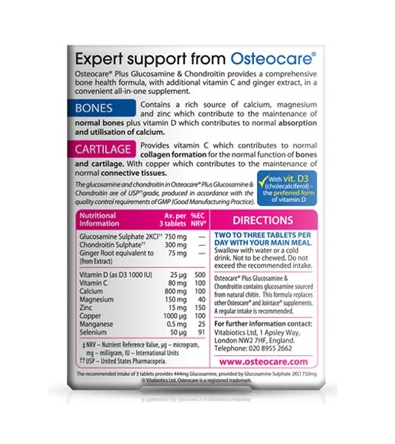 Osteocare Plus Glucosamine and Chondroitin - 60 Tablets