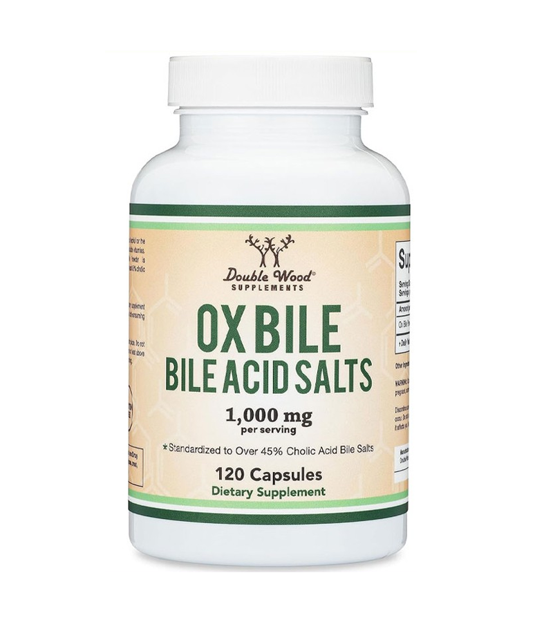 Ox Bile Supplement for No Gallbladder - Bile Acid Salts 1000mg Per Serving - 120 Capsules