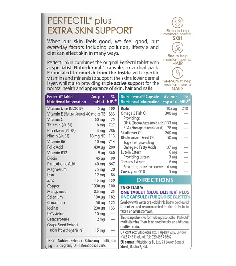 Perfectil Plus Skin Extra Support - 56 Tablets & Capsules – vitapluseg