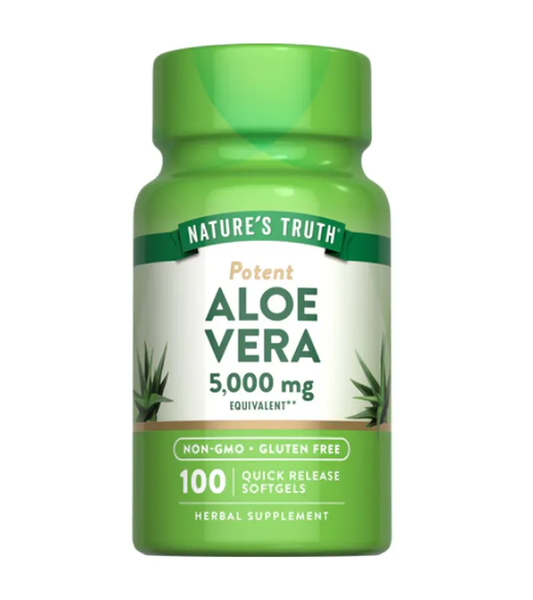 Potent Aloe Vera 5000 mg - 100 Quick Release Softgels