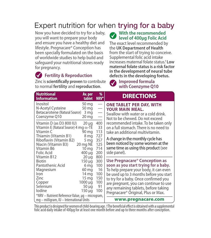 Pregnacare Before Conception - 30 Tablets