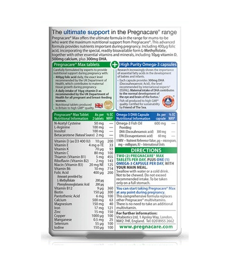 Pregnacare Max 84 Tablets