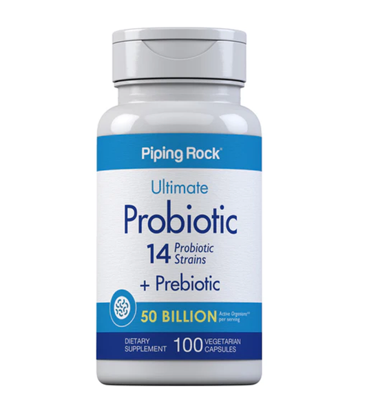 Probiotic-14, 50 Billion plus Prebiotic - 100 Vegetarian Capsules