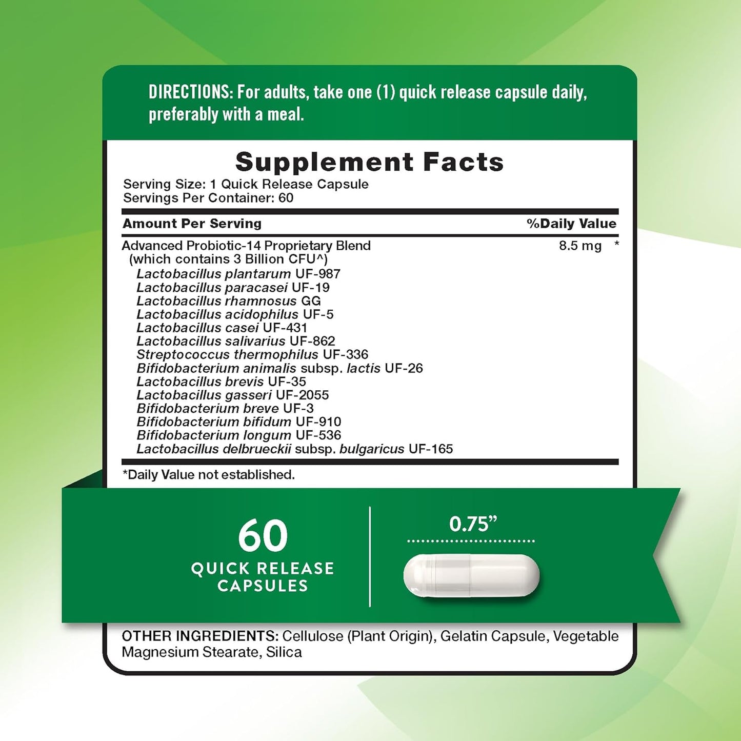 Probiotic-14, 3 Billion CFU - 60 Capsules