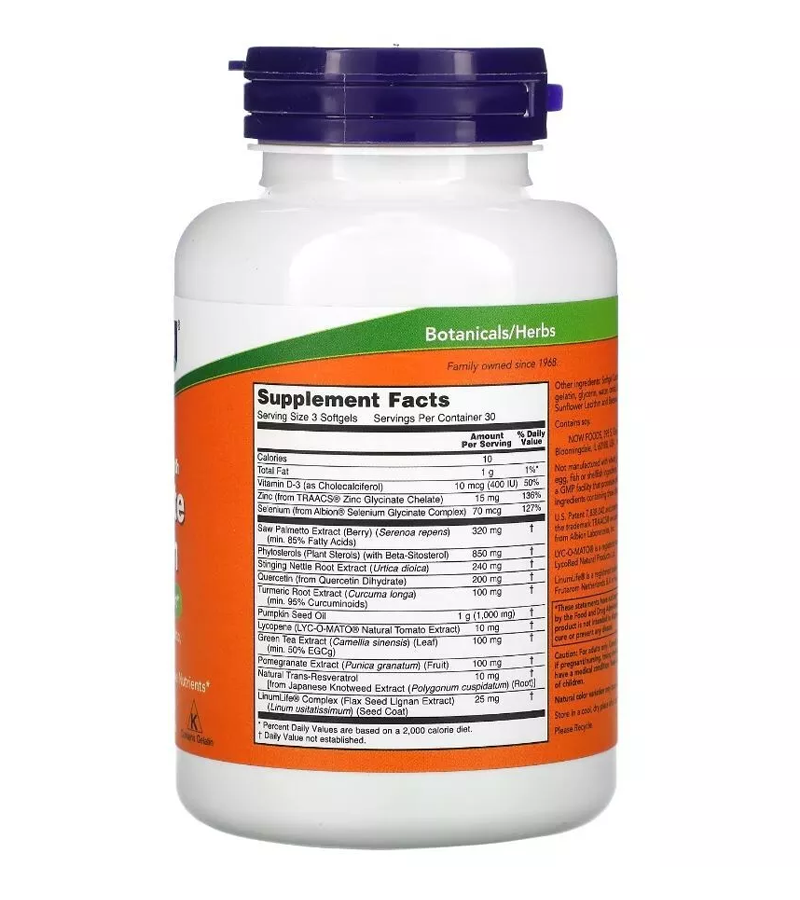 Prostate Health, Clinical Strength Saw Palmetto, Beta-Sitosterol & Lycopene - 90 Softgels