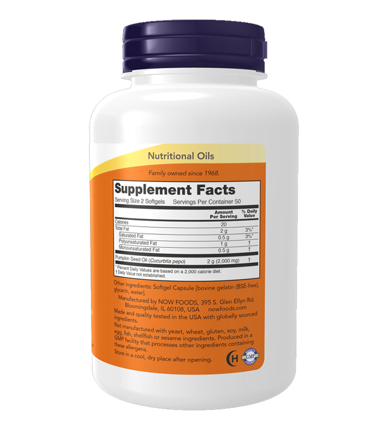 Pumpkin Seed Oil 1000 mg - 100 Softgels