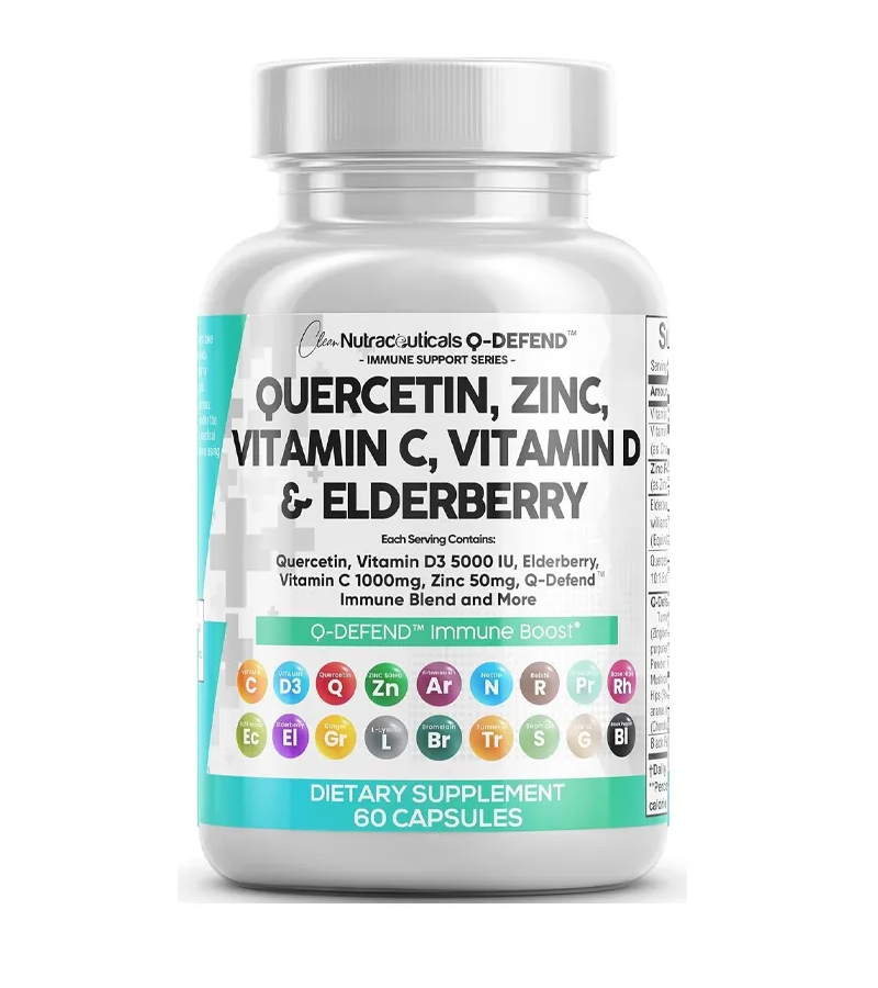 Quercetin, Zinc, Vitamin C&D, Bromelain and Elderberry - 60 Capsules