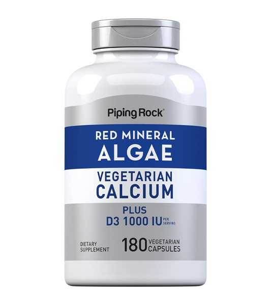 Red Mineral Algae, Vegetarian Calcium Plus D3 1000 IU - 180 Capsules