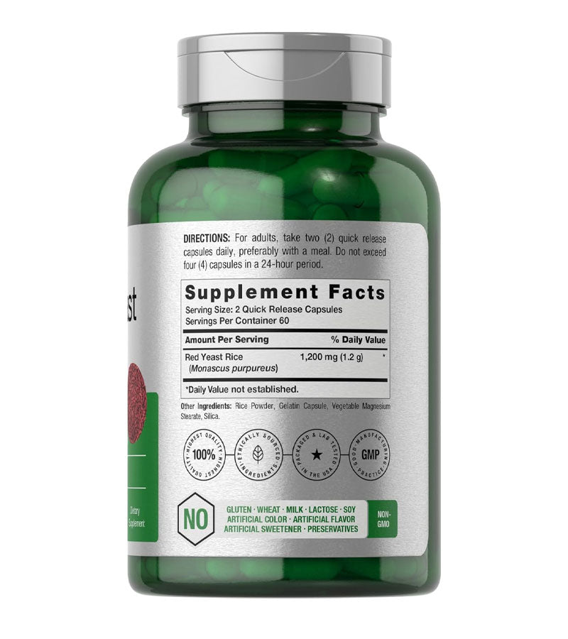 Red Yeast Rice 1200 mg - 120 Capsules