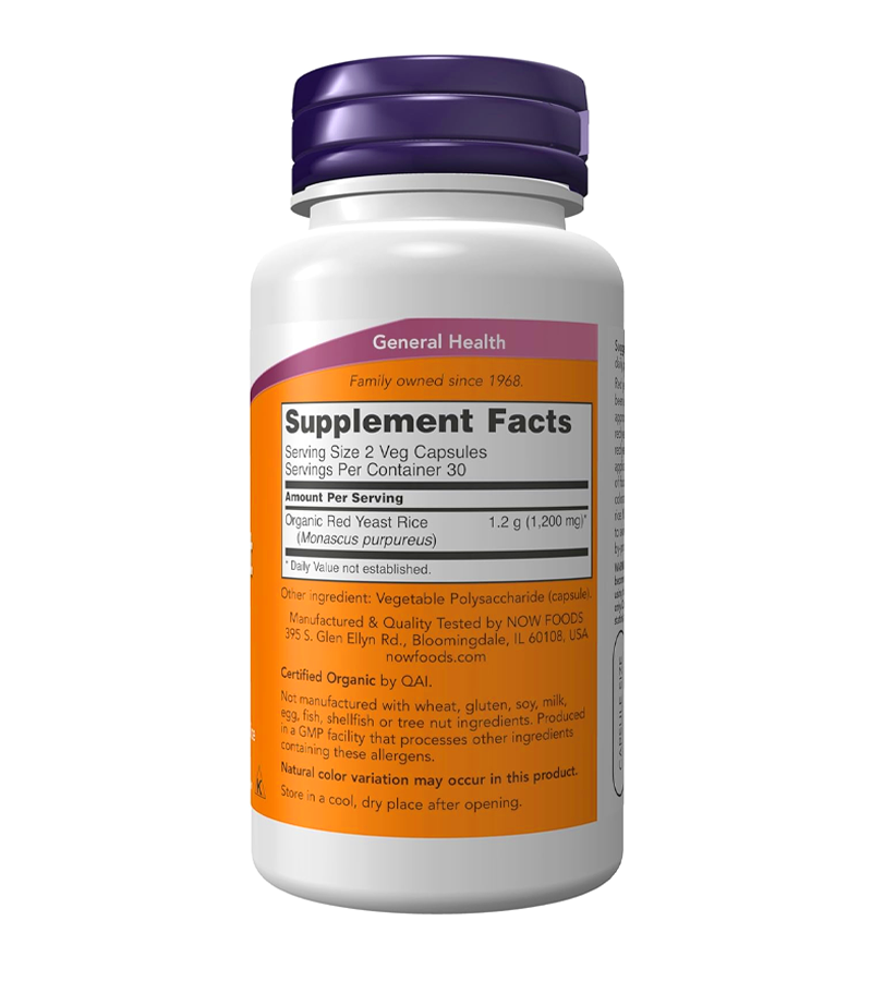 Red Yeast Rice 600 mg - 60 Veg Capsules