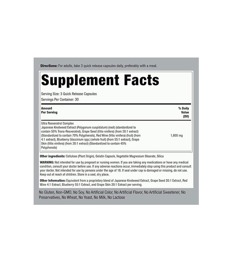 Resveratrol Complex 1800 mg - 90 Capsules