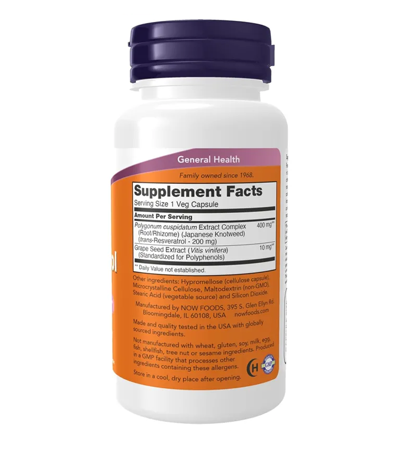 Resveratrol 200mg with Grape Seed - 60 Veg Capsules