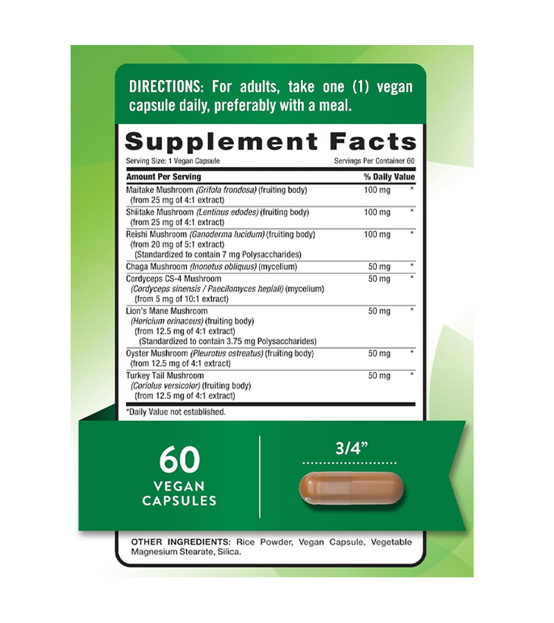 SUPER 8 MUSHROOM COMPLEX - 60 Quick Release Capsules