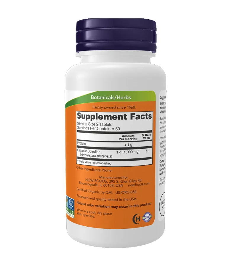 Spirulina, Organic 500mg - 100 Tablets