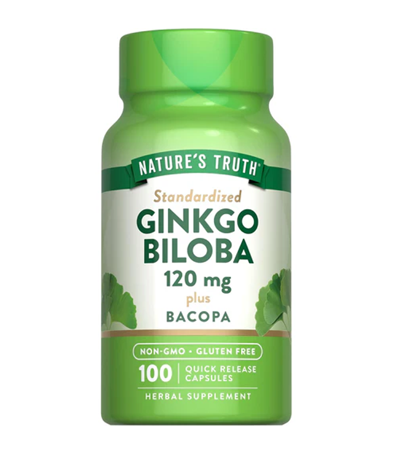 Standardized Ginkgo Biloba 120 mg plus Bacopa -100 Quick Release Capsules