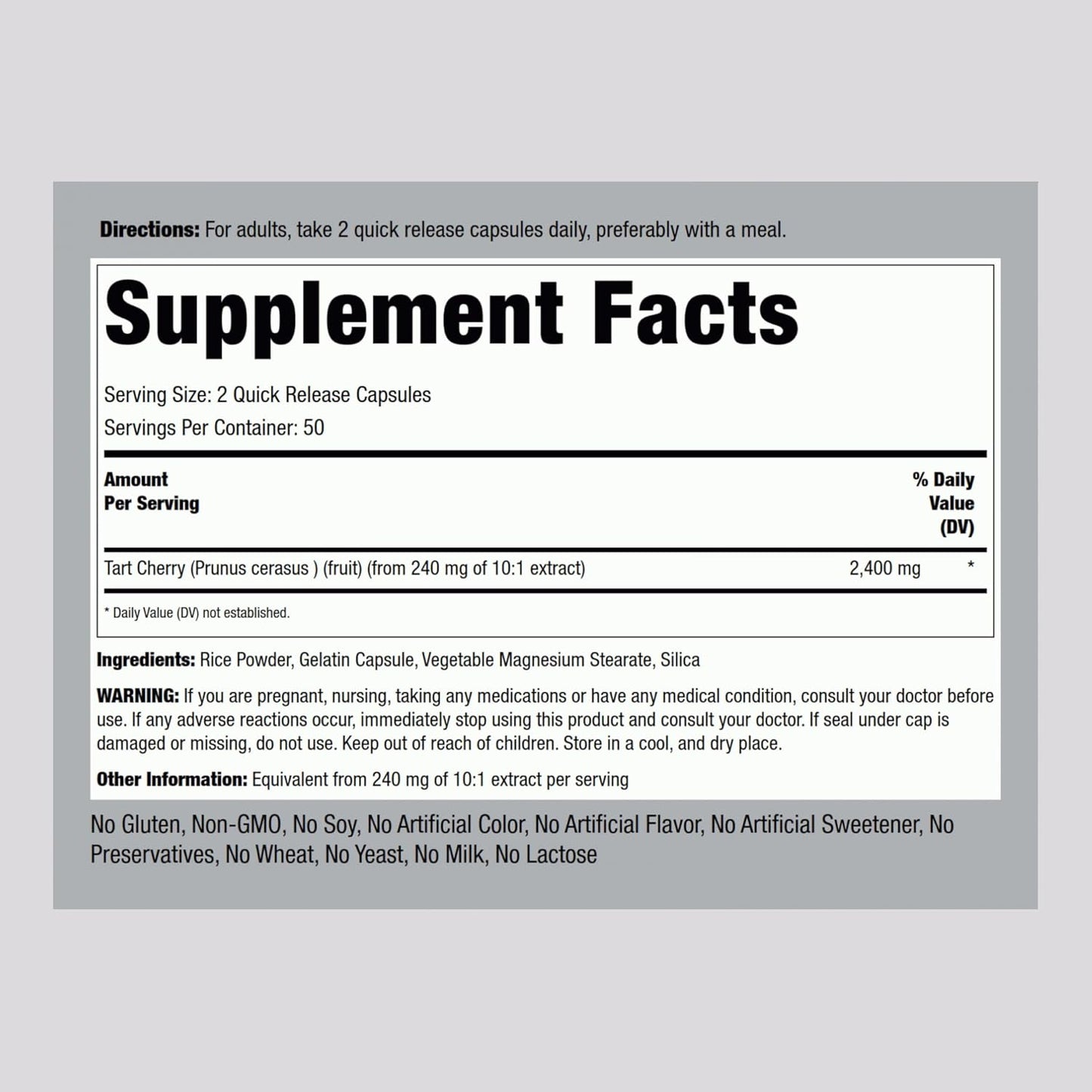 Ultra Tart Cherry 2400 mg - 100 Capsules