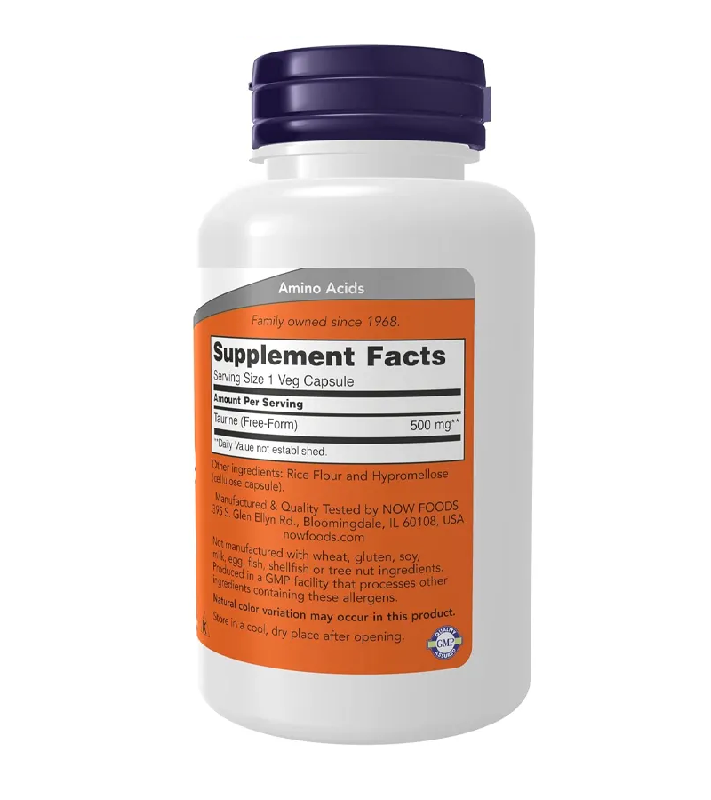 Taurine 500 mg - 100 Veg Capsules