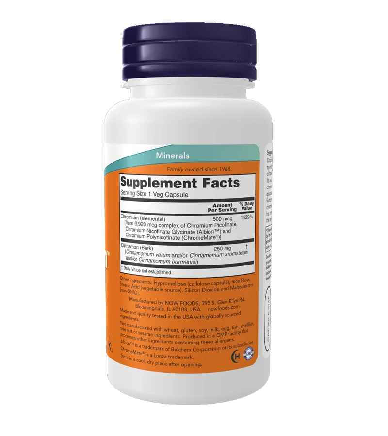Tri-Chromium 500mcg with Cinnamon - 90 Veg Capsules
