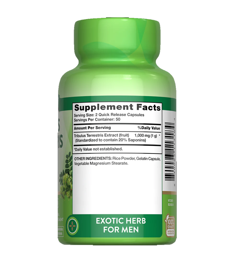 Tribulus Terrestris 1,000 mg - 100 Quick Release Capsules