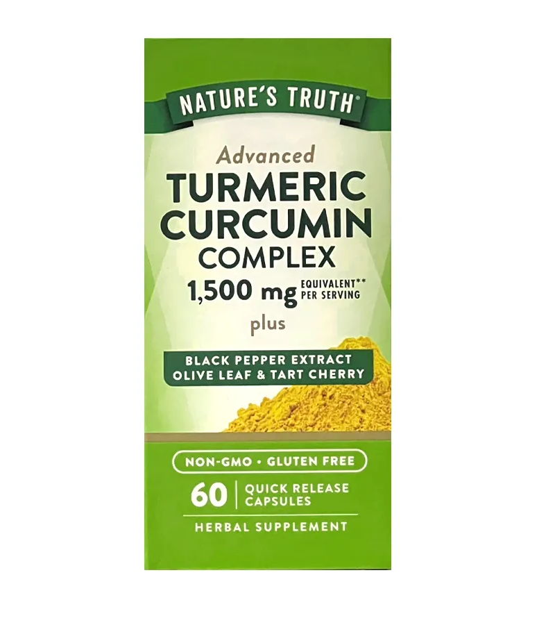 Turmeric Curcumin 1500 mg with Black Pepper Extract, Olive Leaf & Tart Cherry - 60 Capsules