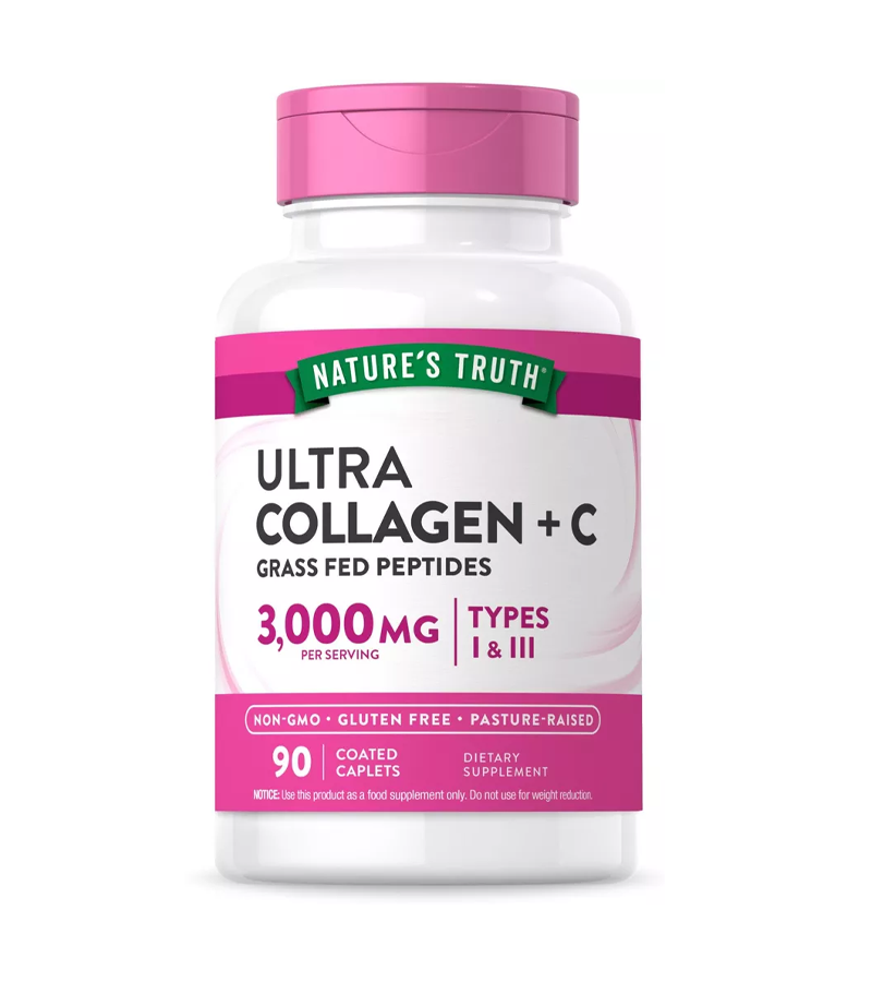 Ultra Collagen 3000 MG HYDROLYZED TYPE 1 & 3 WITH VITAMIN C - 90 CAPLETS