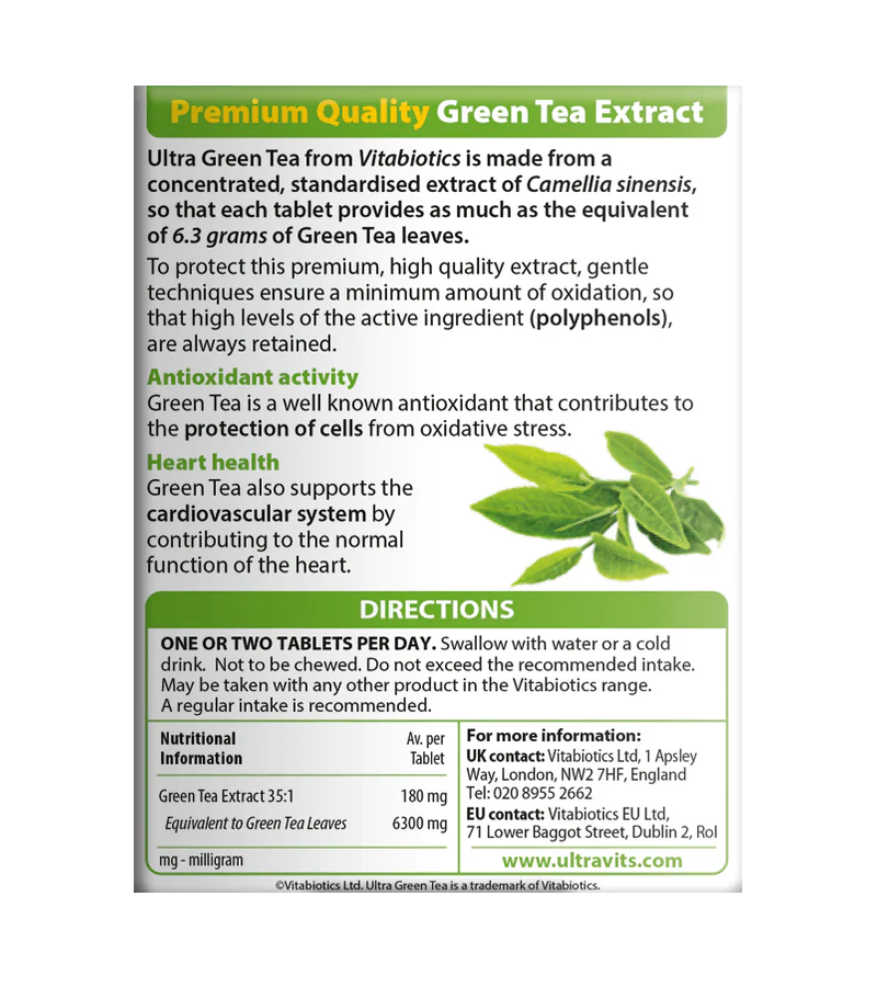 Ultra Green Tea 180mg - 30 Tablets