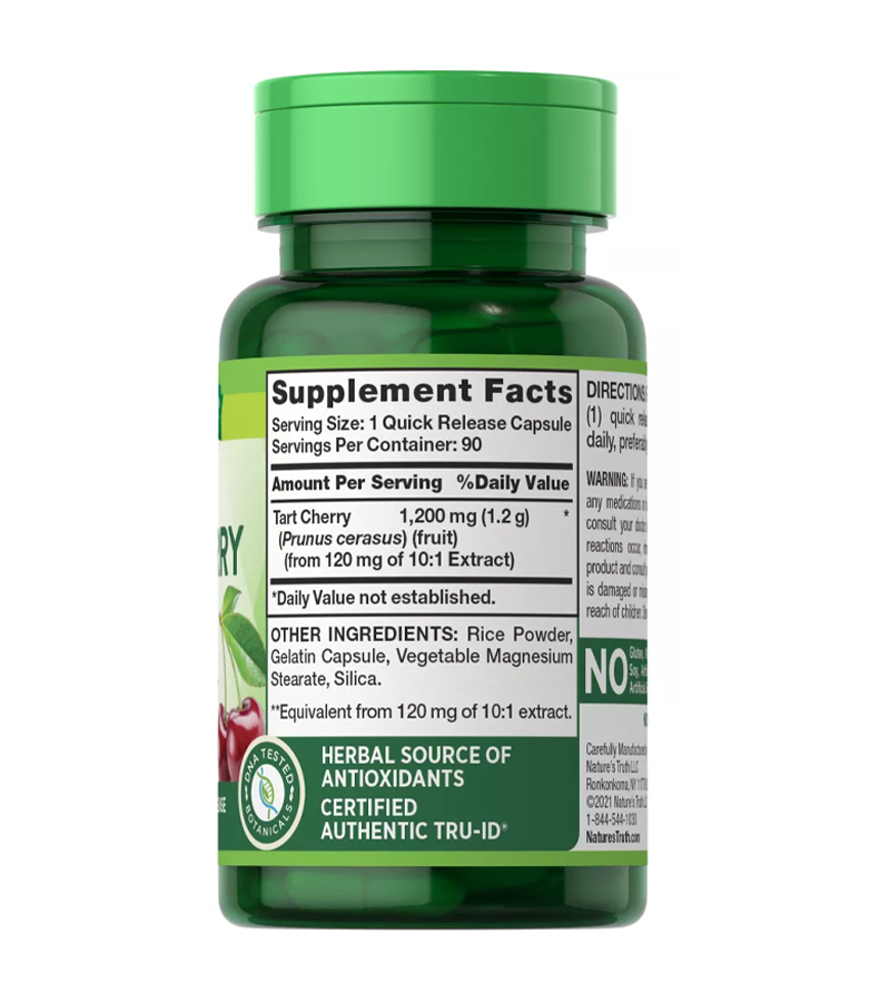 Ultra Tart Cherry Extract Dietary Supplement Capsules - 90 Capsules