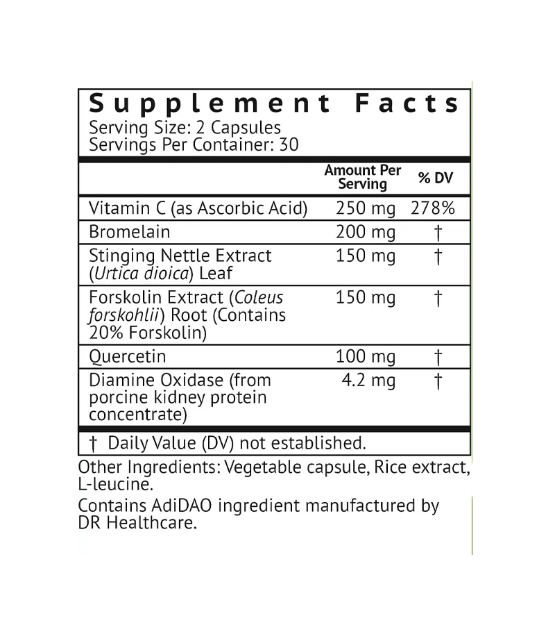 VitaMonk HistaResist -Histamine Blocker for Histamine Intolerance - 60 capsules